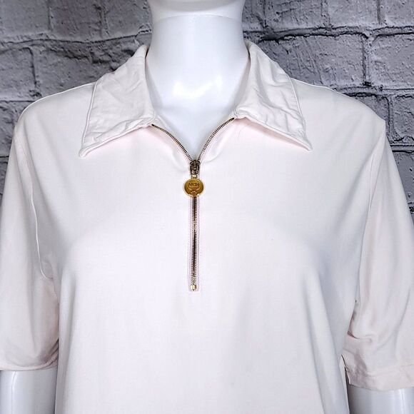 MCM Tops - MCM Vintage Pink Polo with Eyelet Hem, Women's Medium